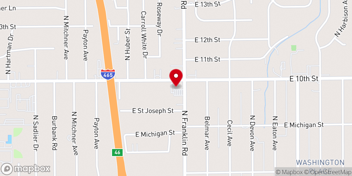 Map showing location of Franklin Road Church of Christ