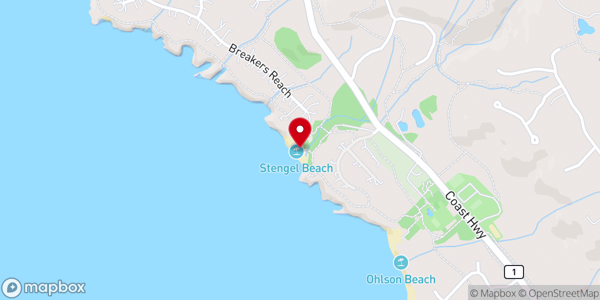 Map showing location of Stengel Beach
