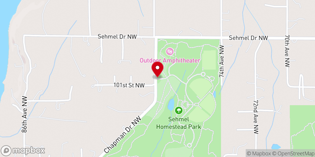 Map showing location of Sehmel Homestead Park