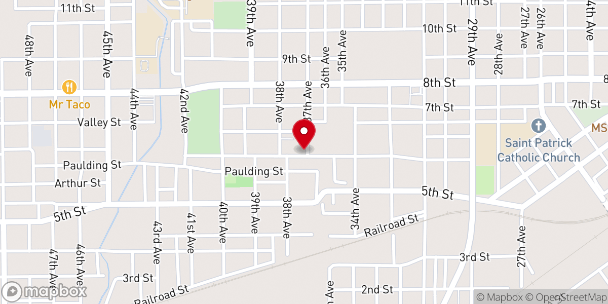 Map showing location of St. James AME Church