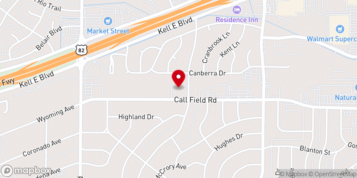 Map showing location of Park Place Christian Church