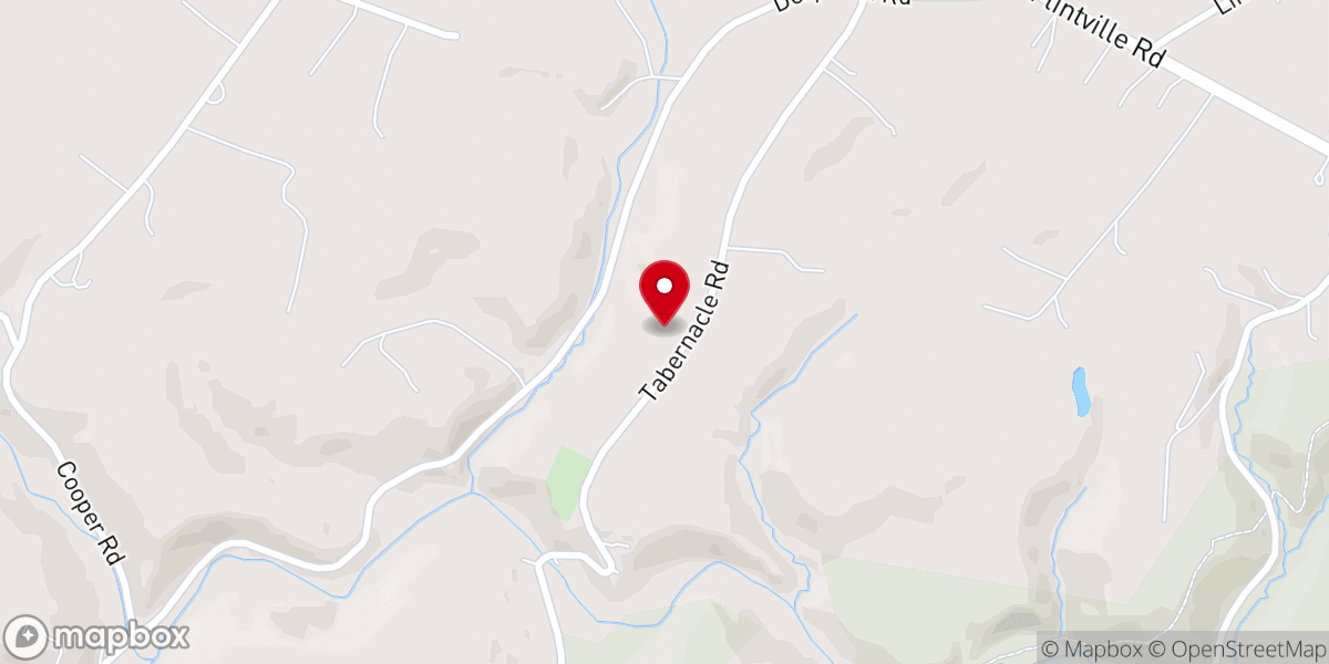 Map showing location of Tabernacle Church