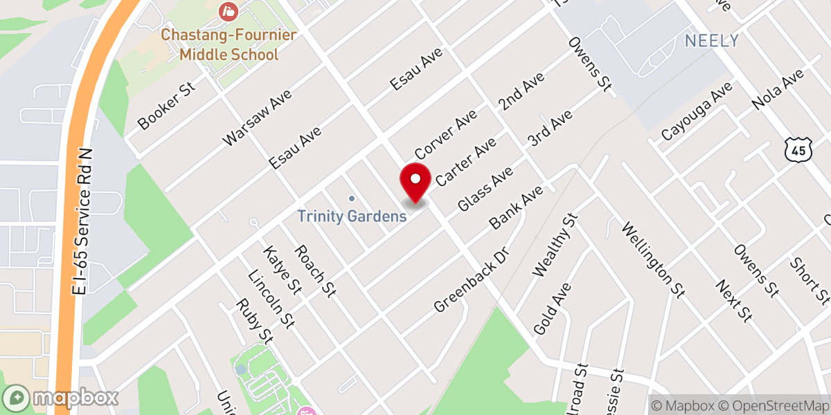 Map showing location of Main Street Baptist Church