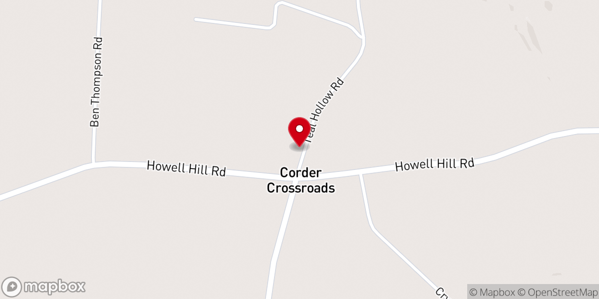Map showing location of Corders Crossroad Ch of Christ