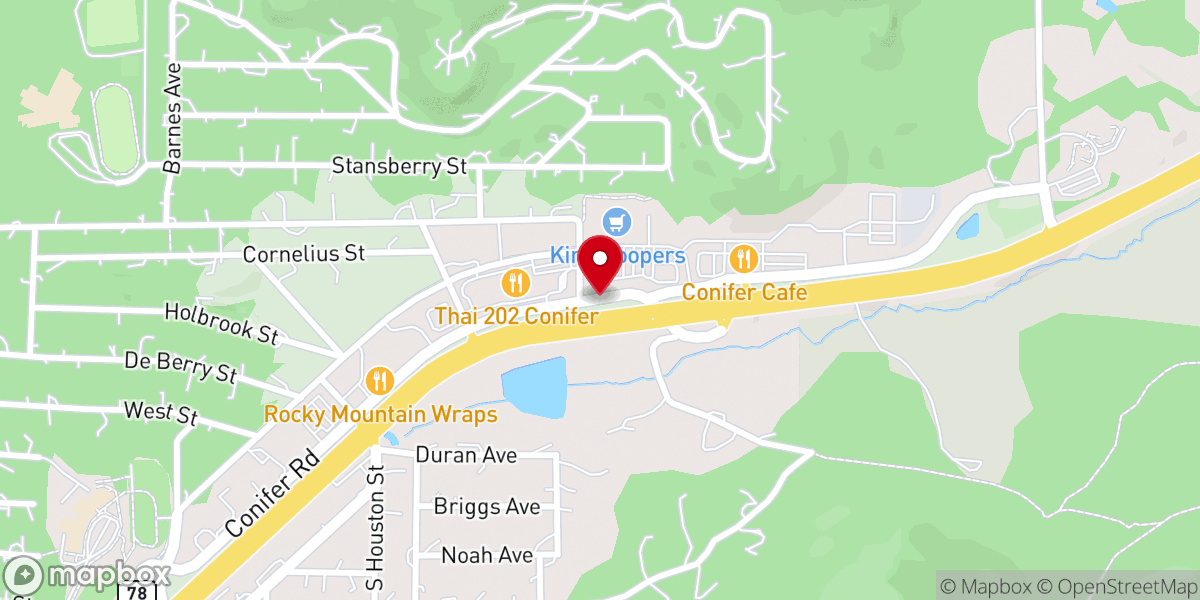 Map showing location of Conifer Church of Christ