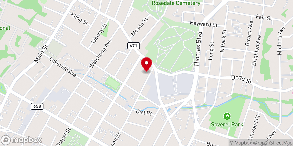 Map showing location of Mt Carmel Baptist Church