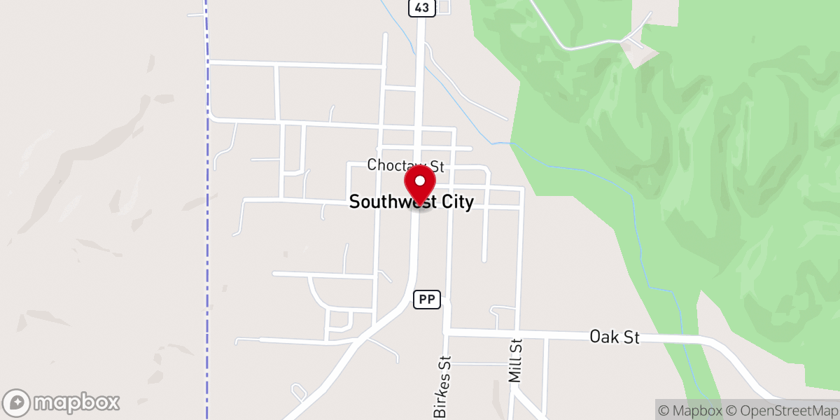 Map showing location of SW City United Methodist Church