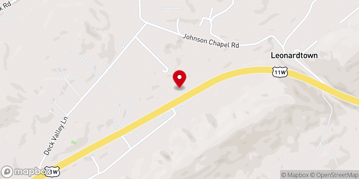Map showing location of West Hills Baptist Church