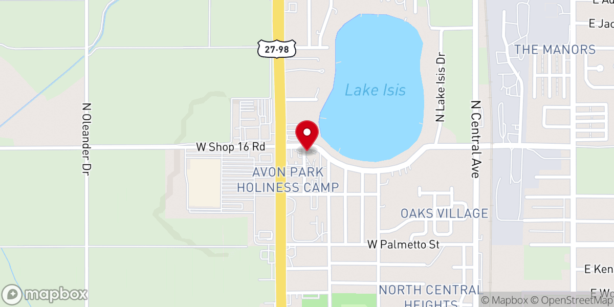 Map showing location of Avon Park Holiness Camp