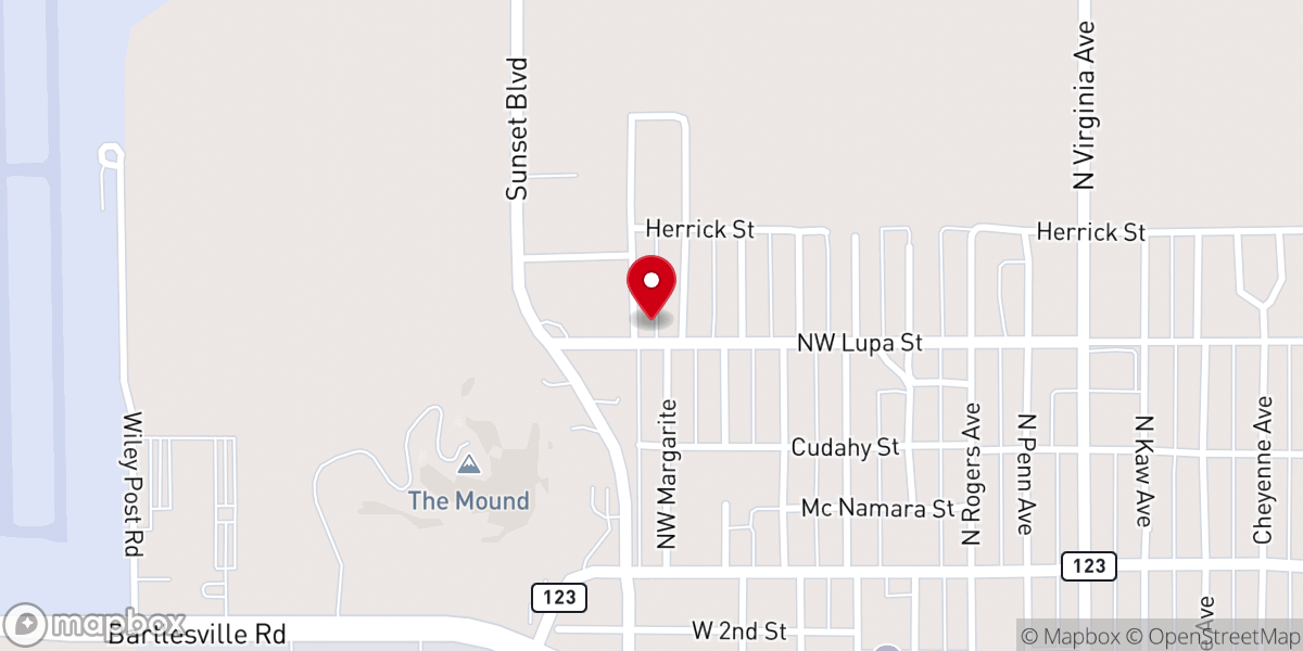 Map showing location of Pentecostal Tabernacle