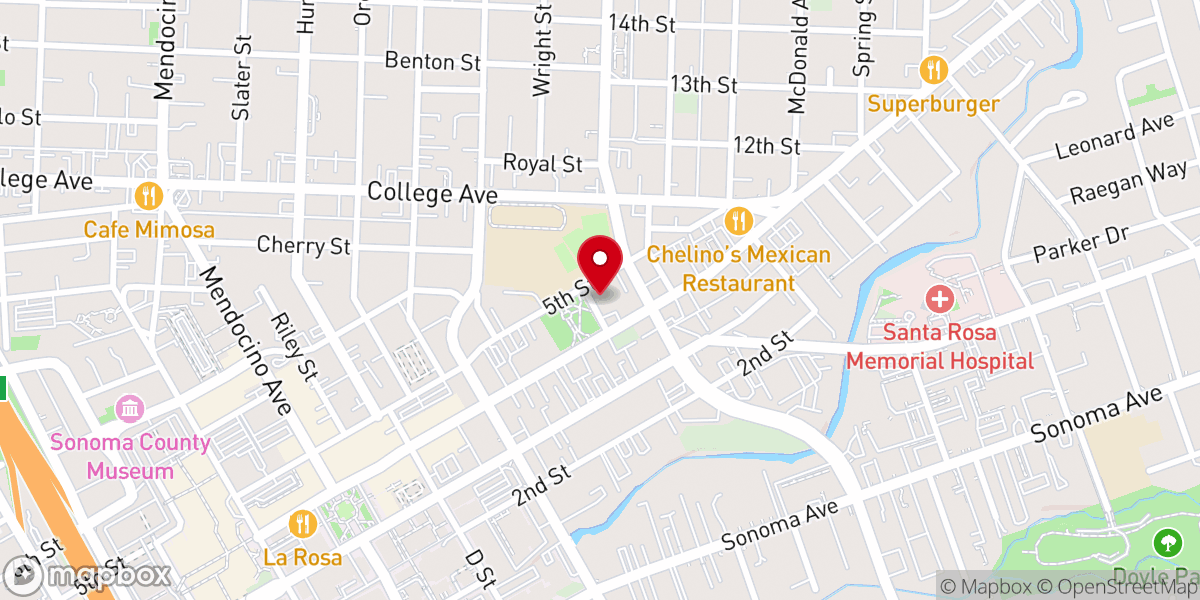 Map showing location of First Church of Christ, Scientist, Santa Rosa