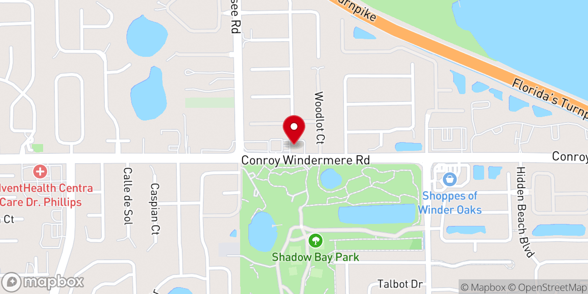 Map showing location of West Orange Christian Church