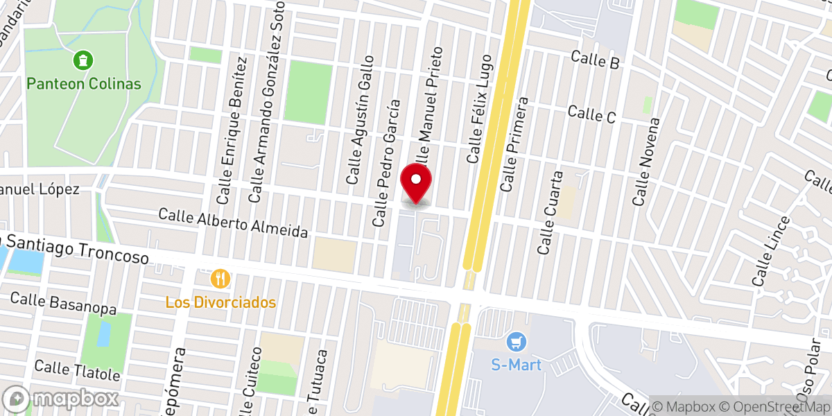 Map showing location of Templo Pentecostés Eben-Ezer