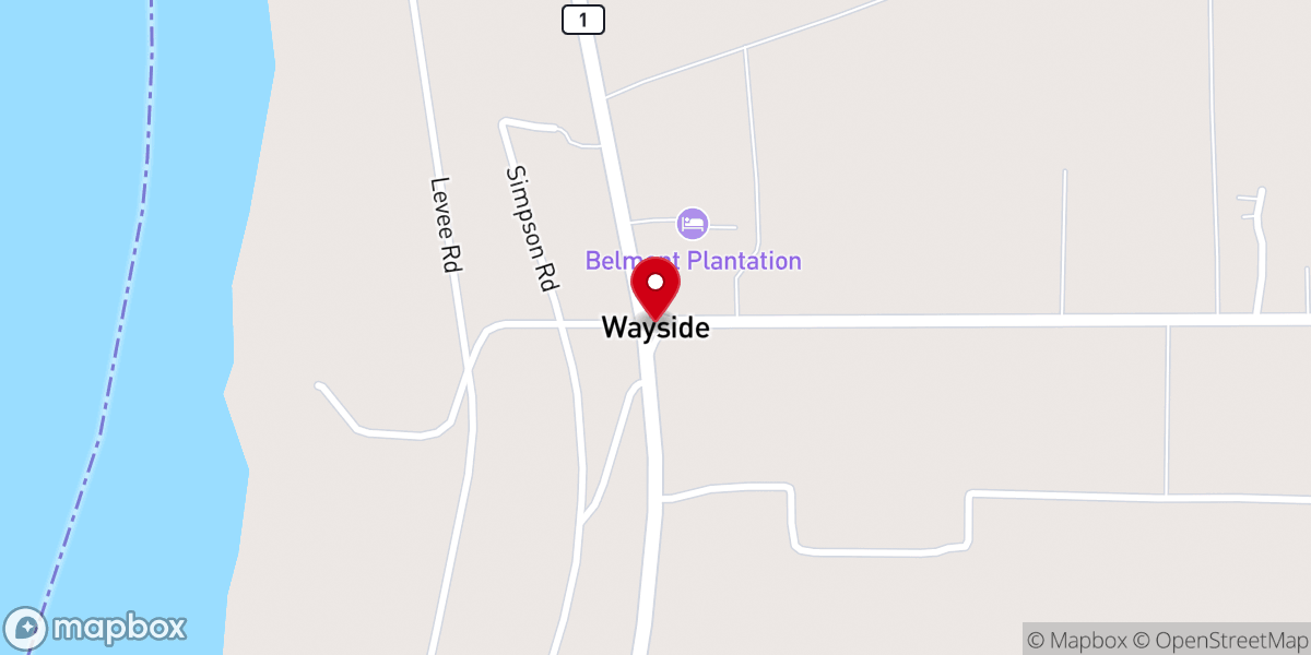 Map showing location of Wayside
