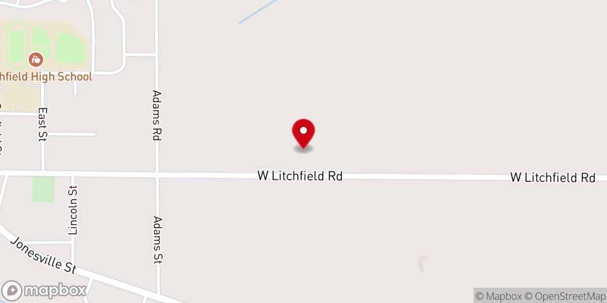Map showing location of Litchfield First Baptist Church