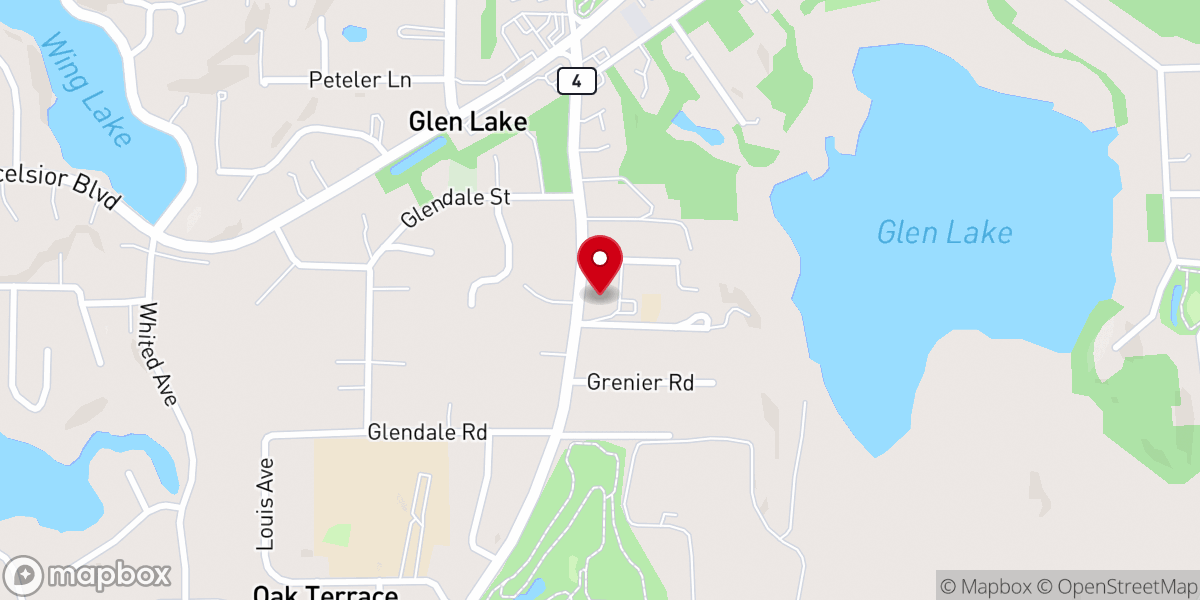 Map showing location of Bethlehem Lutheran Church Glen Lake, Minnetonka