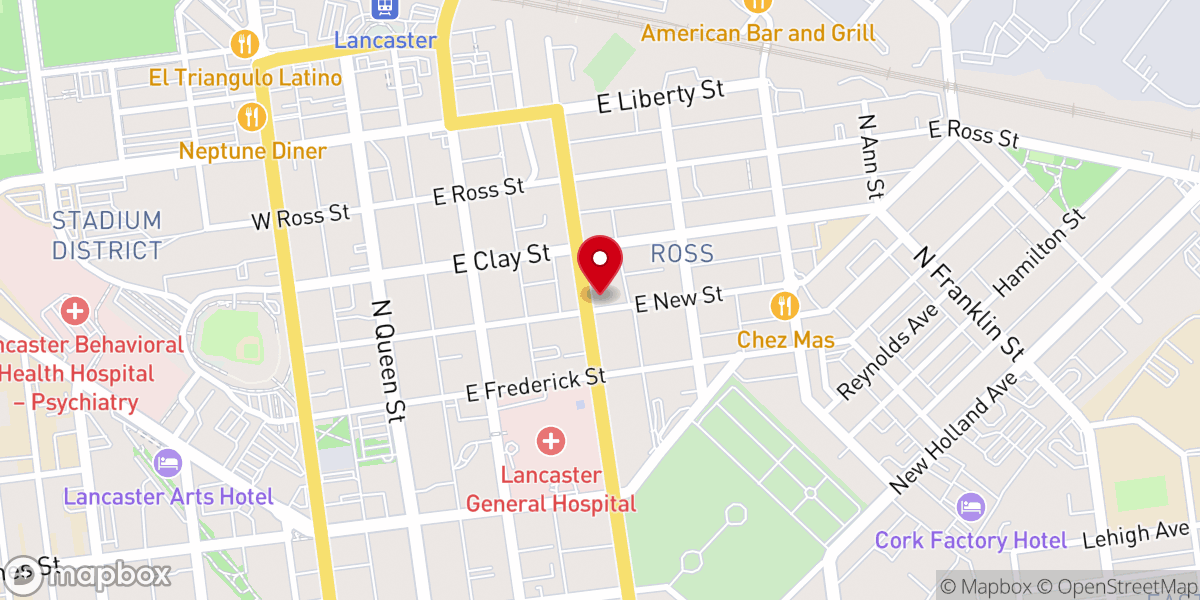 Map showing location of Ebenezer Baptist Church