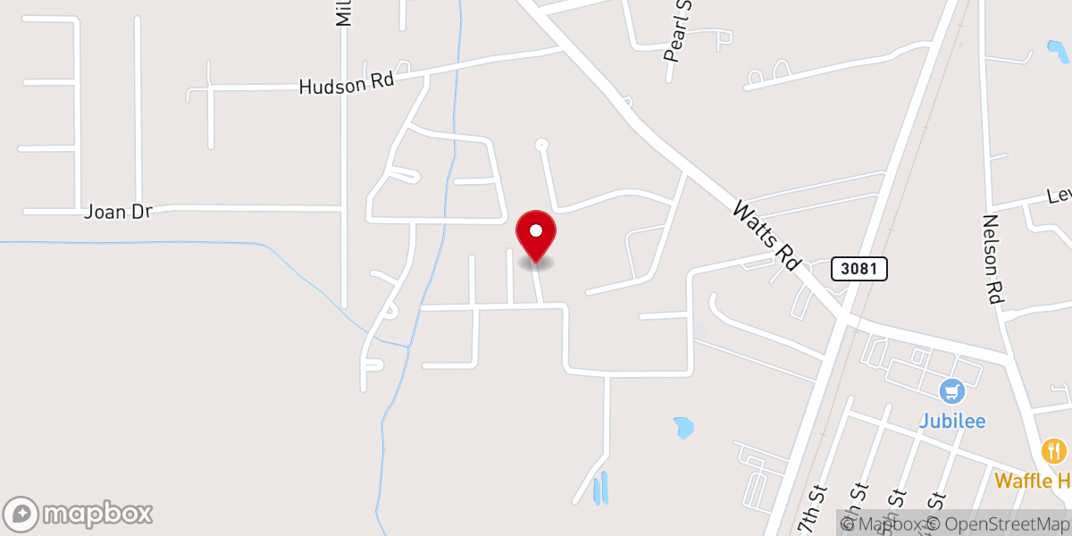 Map showing location of Jerusalem Baptist Church