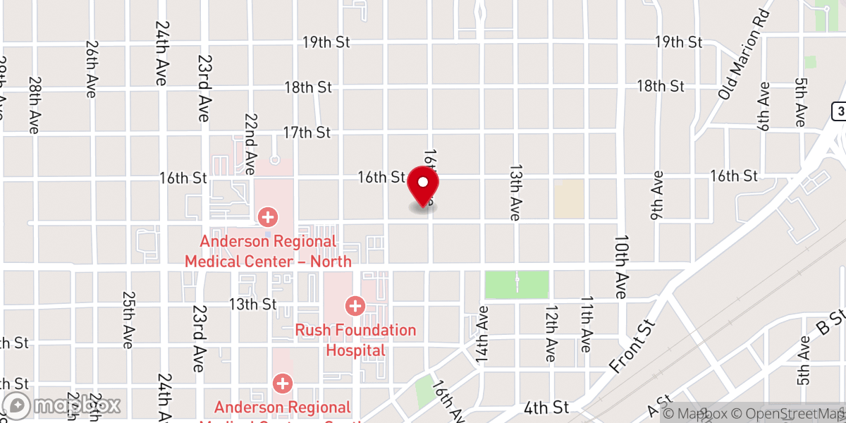 Map showing location of Cornerstone United Methodist