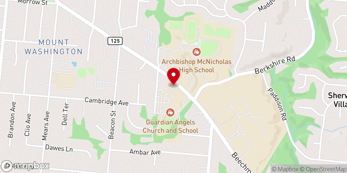 Map showing location of Guardian Angels Parish