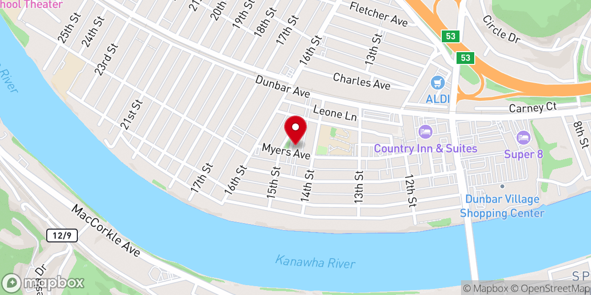 Map showing location of First Presbyterian Church-Dunbar