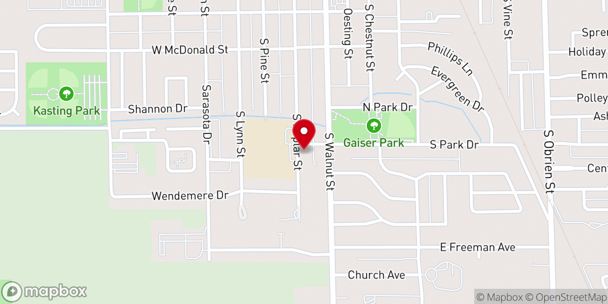 Map showing location of Community Christian Church