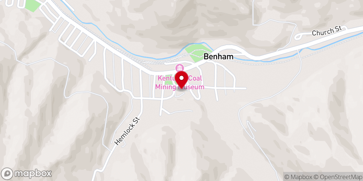 Map showing location of Benham Schoolhouse Inn