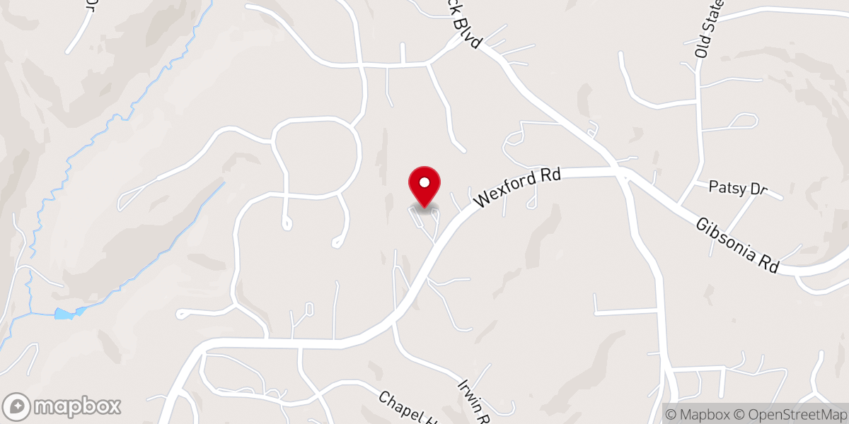 Map showing location of CrossRoads Presbyterian Church