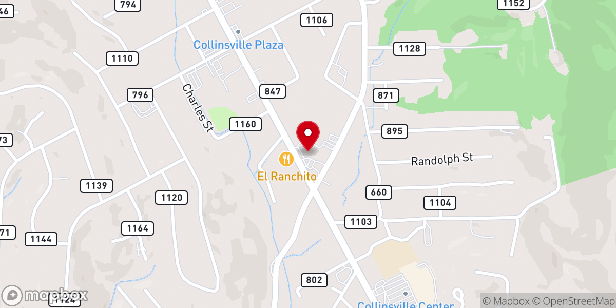 Map showing location of Stone Memorial Christian Church