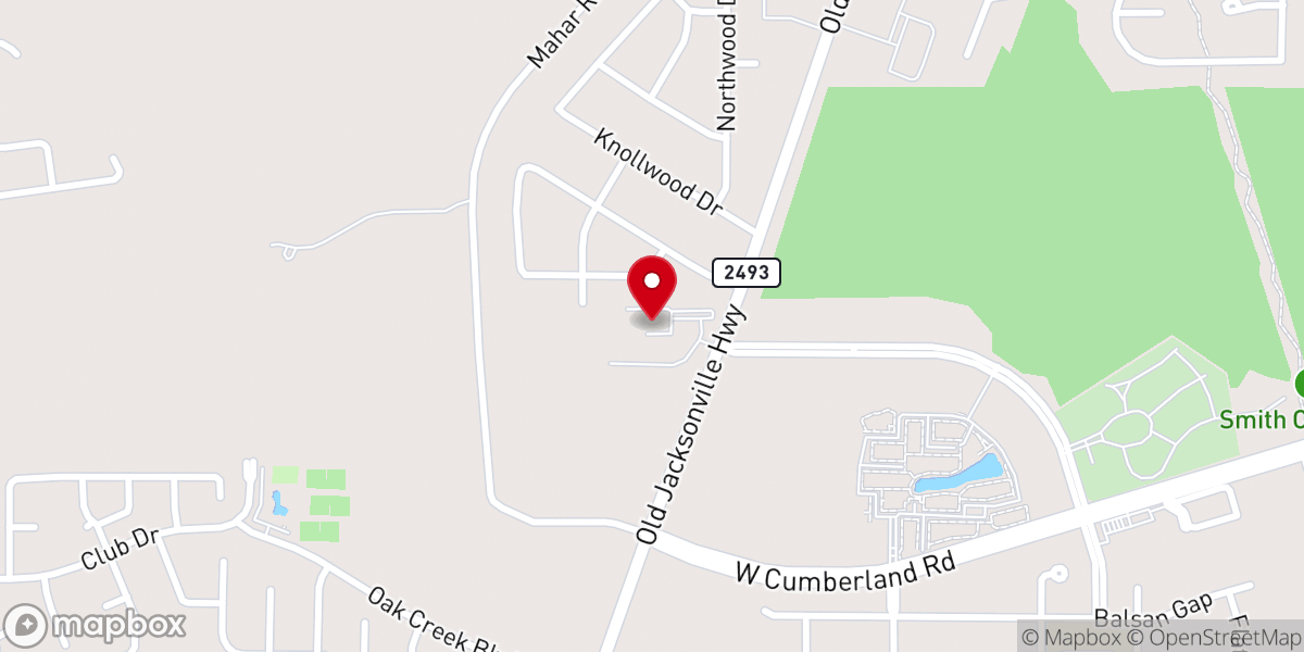 Map showing location of Southside Baptist Church