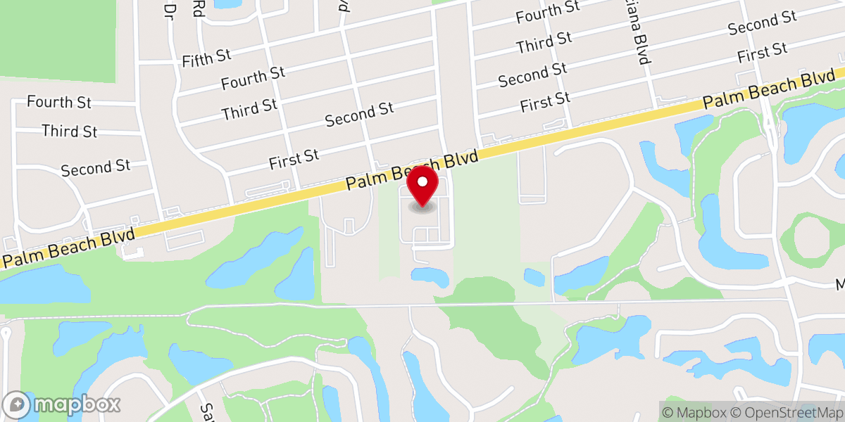 Map showing location of St. Vincent de Paul Church, Fort Myers