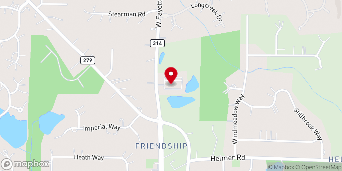 Map showing location of Liberty Baptist Church