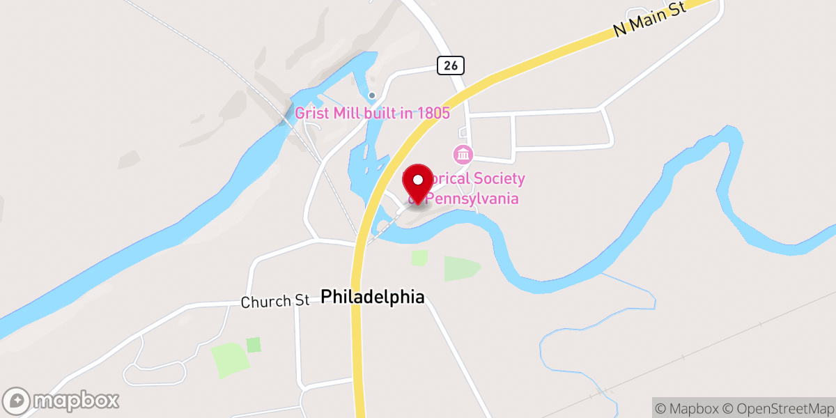 Map showing location of Indian River Baptist Church