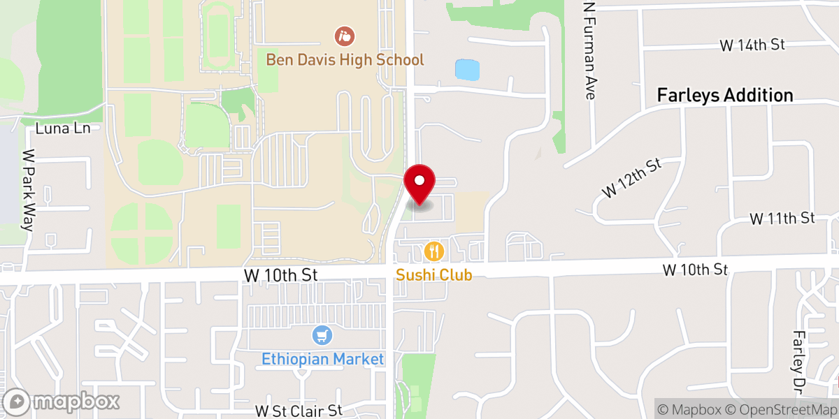Map showing location of Hope Baptist Church
