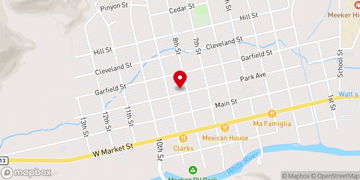 Map showing location of White River Methodist Church