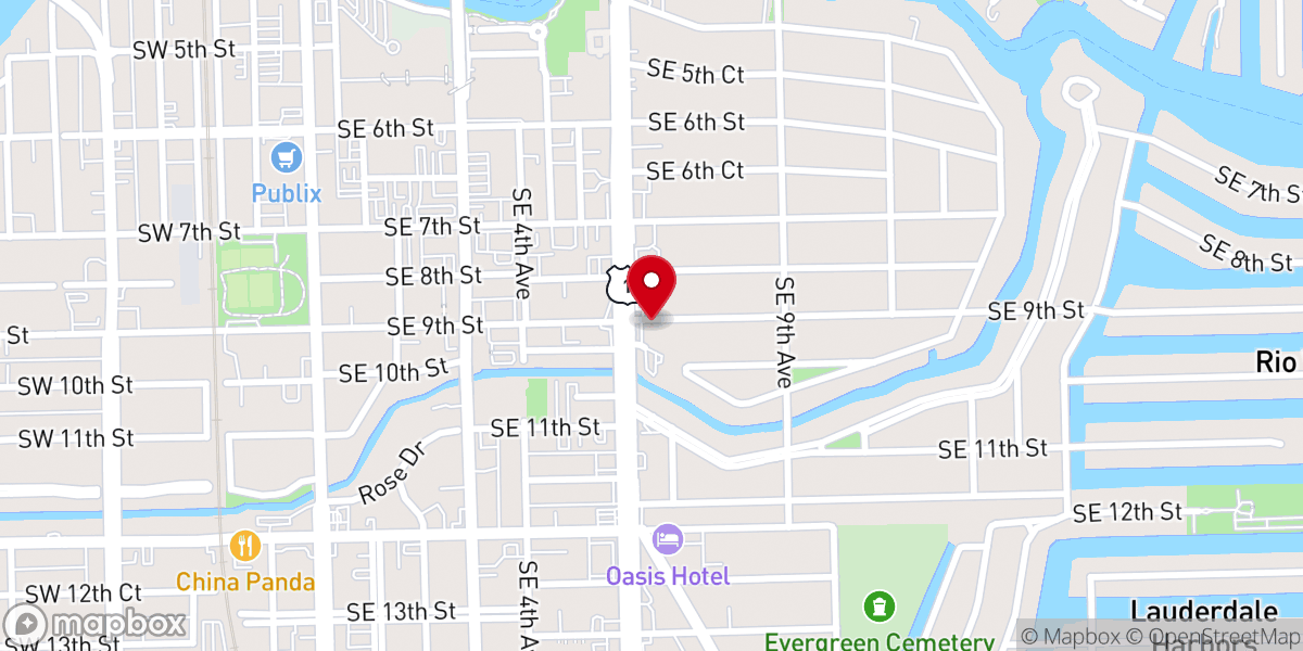 Map showing location of Rio Vista Church