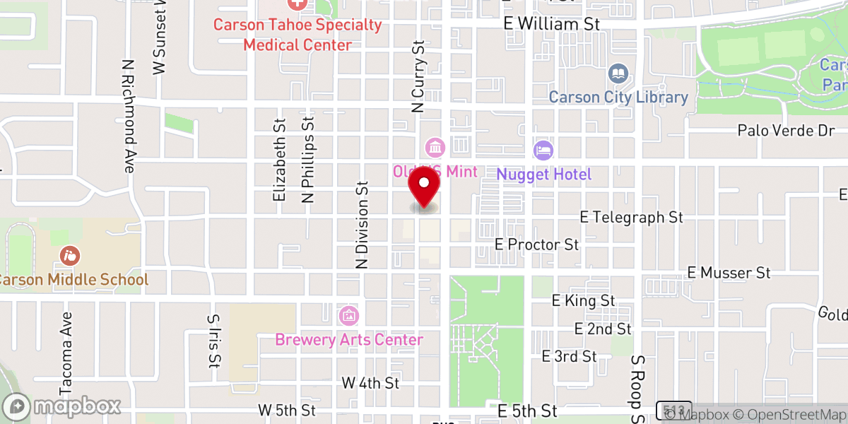 Map showing location of Nevada HOP Carson City