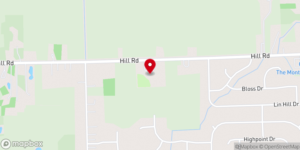 Map showing location of Hill Creek Church of God
