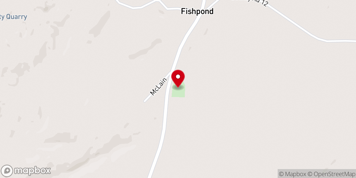 Map showing location of Fishpond Primitive Baptist Church