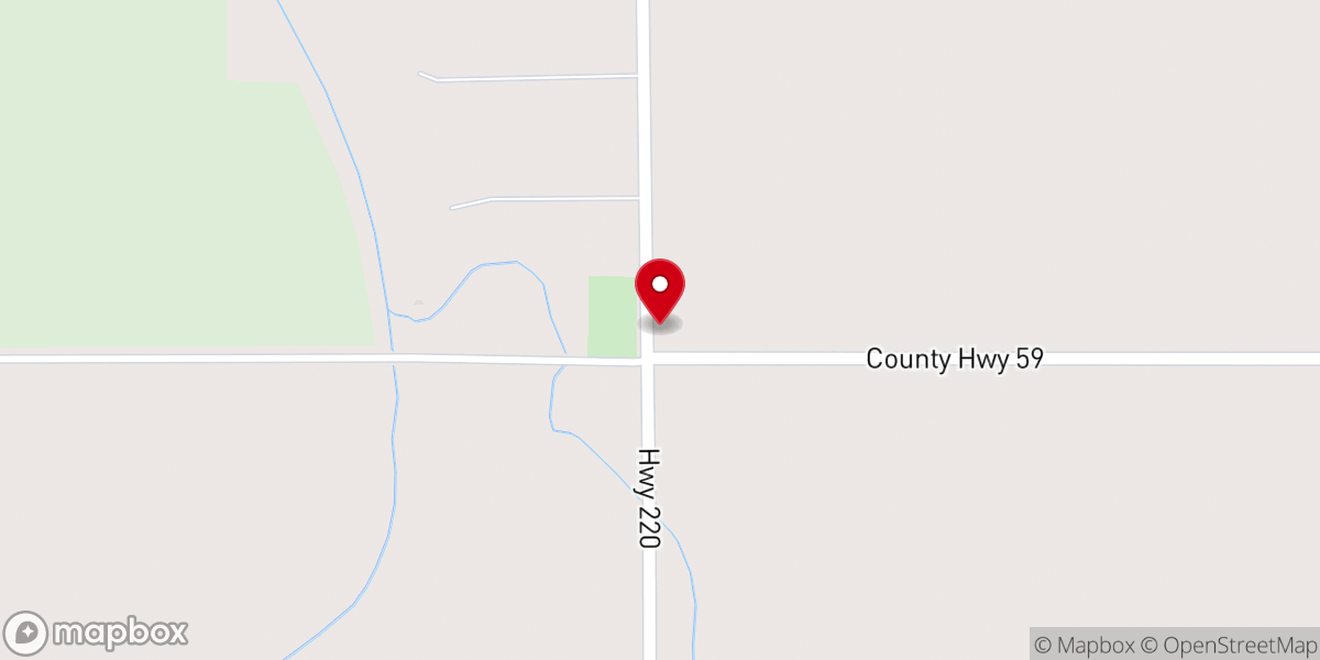 Map showing location of Bygland Lutheran Church