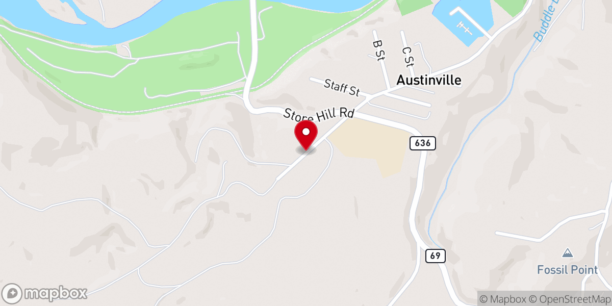 Map showing location of Austinville Limestone