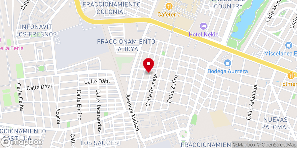 Map showing location of Iglesia Lirio De Los Valles Tepic