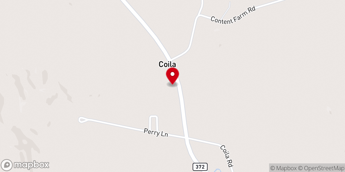 Map showing location of Coila Church