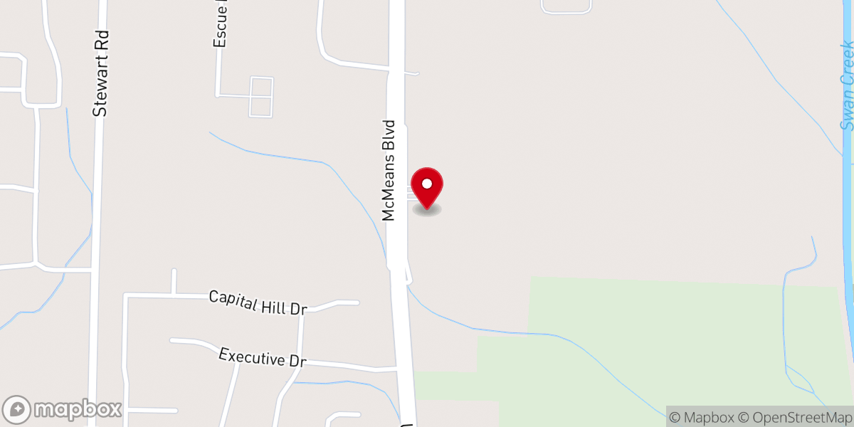 Map showing location of First Baptist Church Tanner