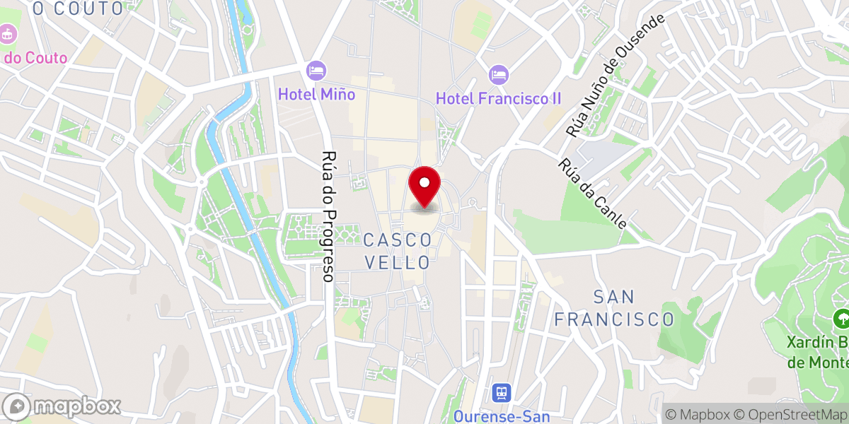 Map showing location of Catedral de San Martín de Ourense