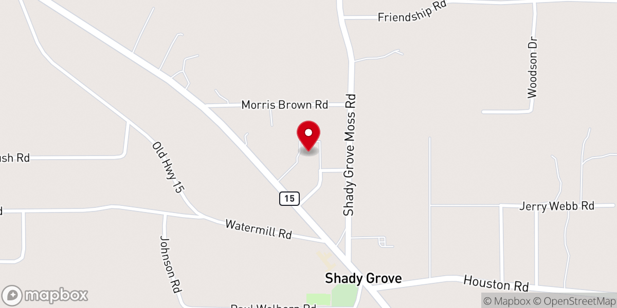 Map showing location of Trinity Baptist Church