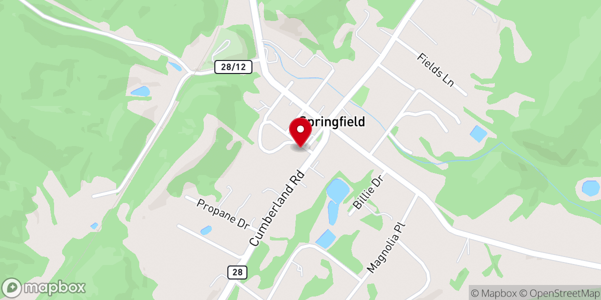 Map showing location of Springfield United Methodist