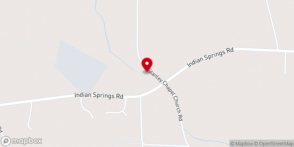 Map showing location of Stanley Chapel Free Will Baptist Church