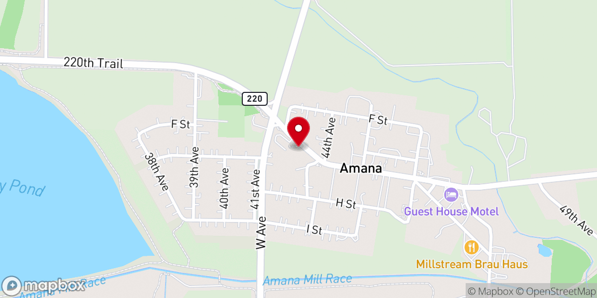 Map showing location of Amana Heritage Society