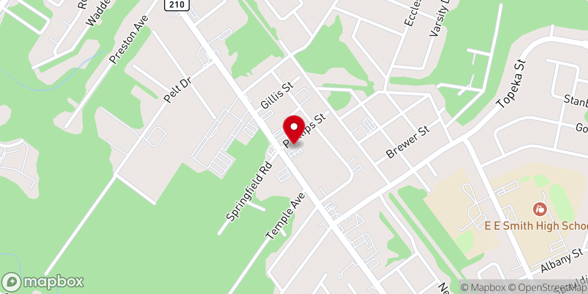 Map showing location of Bible Center Holiness Church